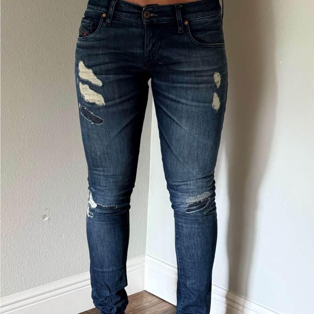 Diesel Dark Blue Ripped Women’s Skinny Jeans